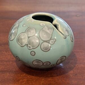 Frank Neef Crystalline Pottery Vase Vintage Signed And Dated 1985
